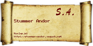 Stummer Andor névjegykártya